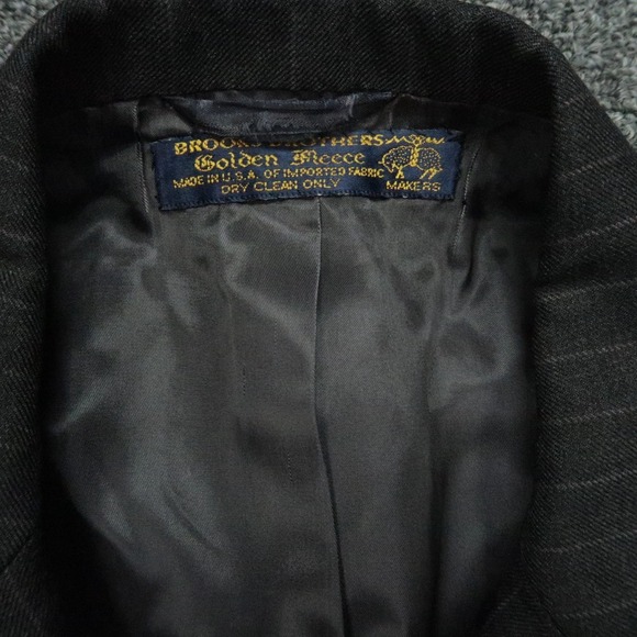VINTAGE Brooks Brothers Blazer Mens 43S Gray Golden Fleece Pinstripe Jacket USA - Picture 3 of 14